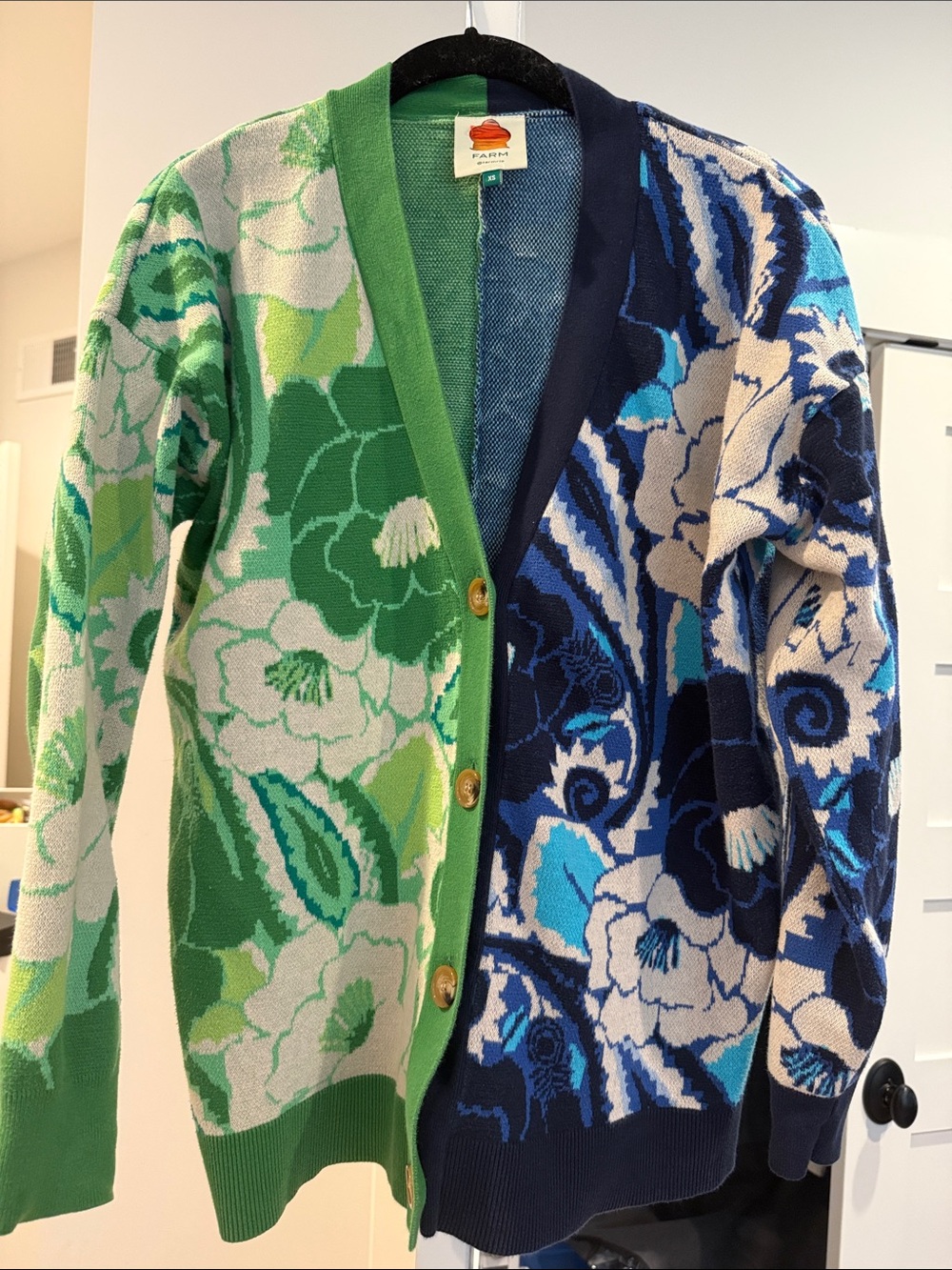 FARM RIO Floral Cardigan - Green & Blue
